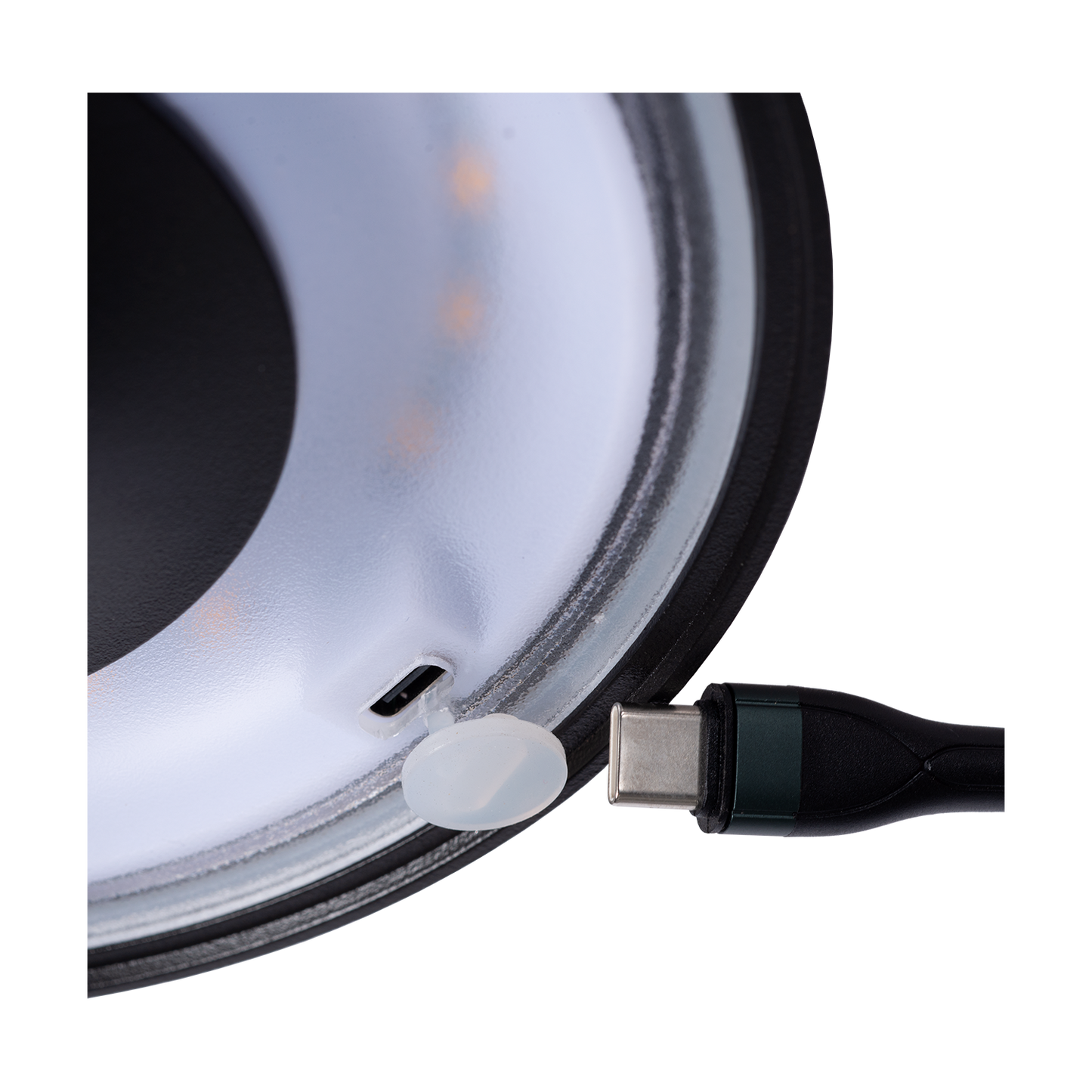 Dobíjecí stolní lampa z hliníku v černém provedení