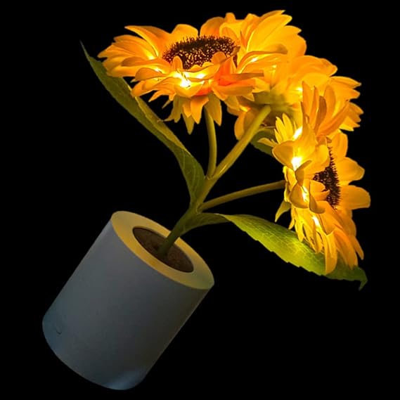 Přenosná stolní lampa ve tvaru slunečnice s USB dobíjecím kabelem