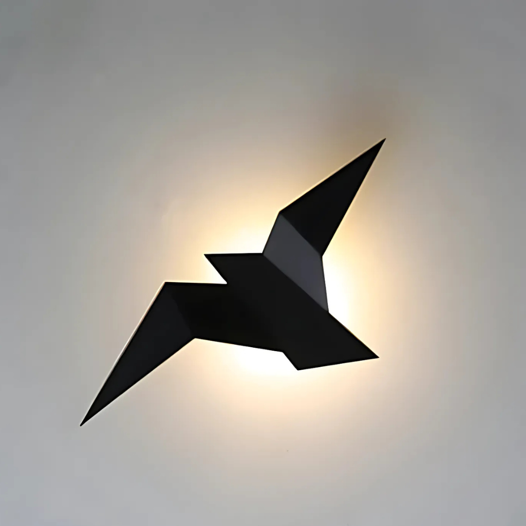 Nástěnná lampa ve stylu origami s teplým LED světlem, interiérová dekorativní