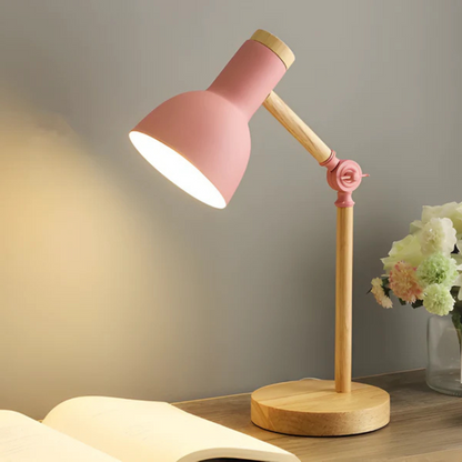 Nastavitelná dřevěná LED stolní lampa – moderní prostředí ve stylu makronek