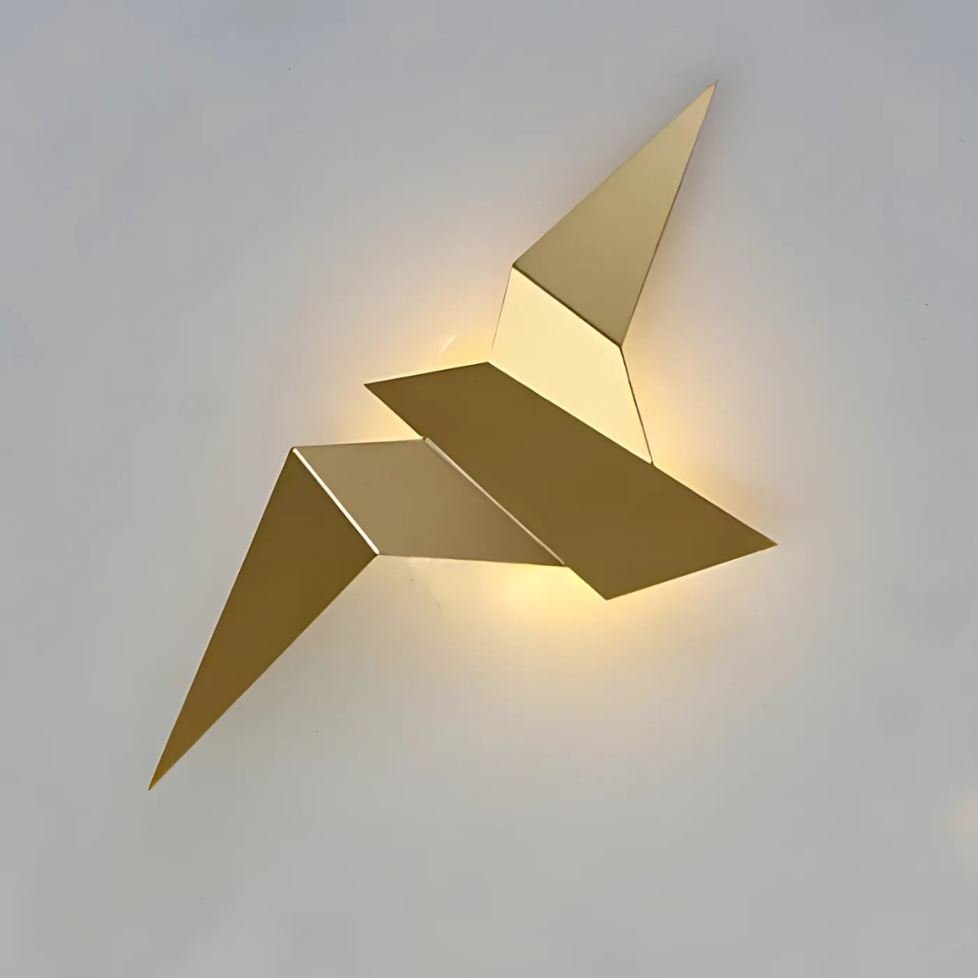 Nástěnná lampa ve stylu origami s teplým LED světlem, interiérová dekorativní