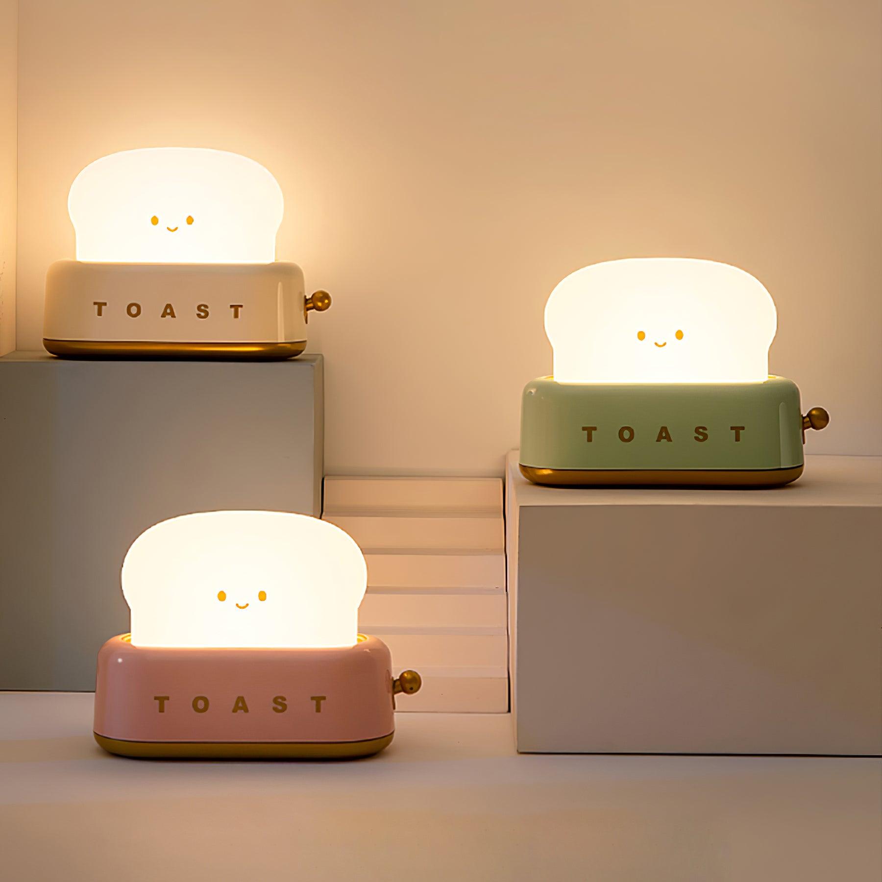 Dobíjecí stolní lampa ve tvaru toustovače