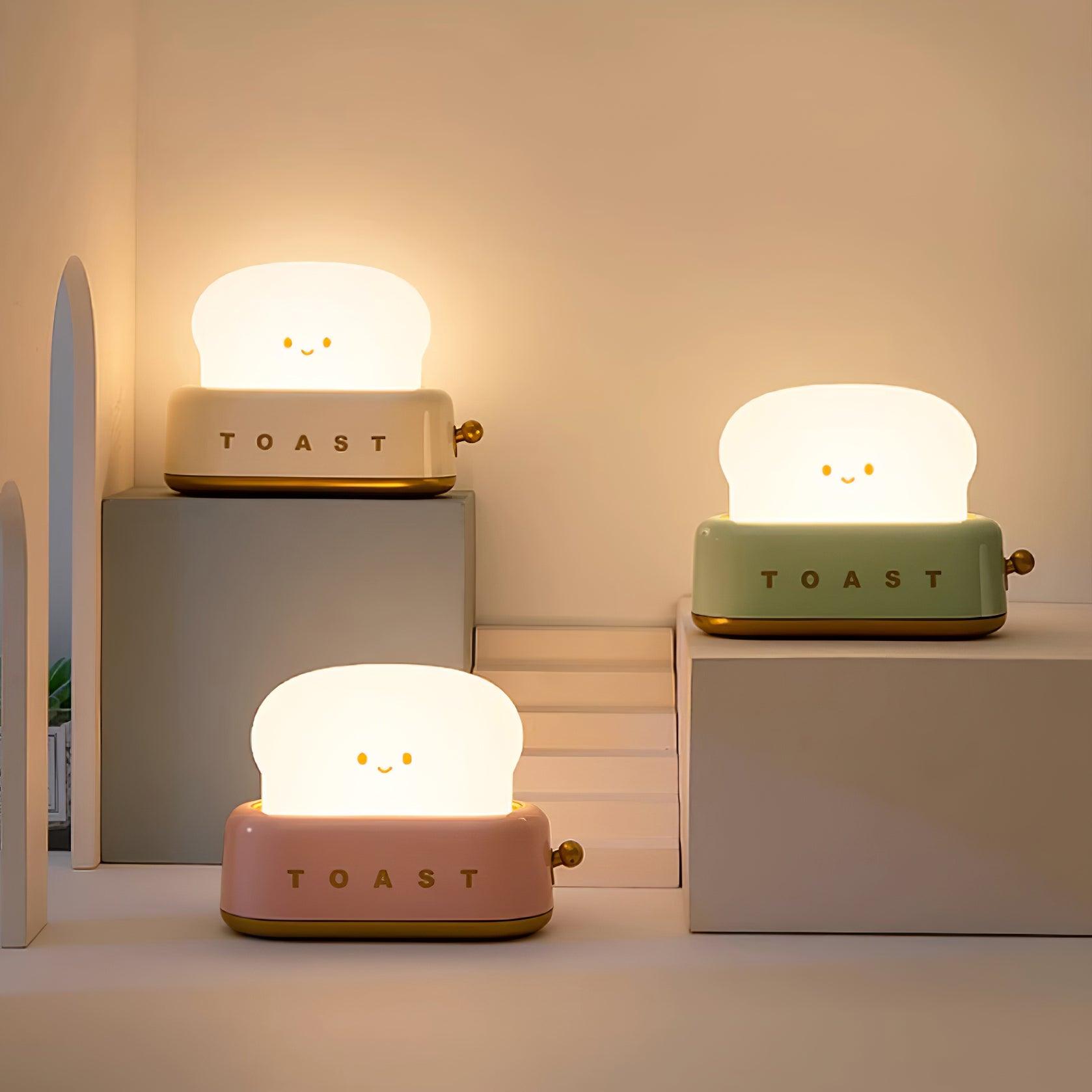 Dobíjecí stolní lampa ve tvaru toustovače