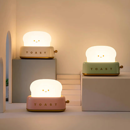 Dobíjecí stolní lampa ve tvaru toustovače
