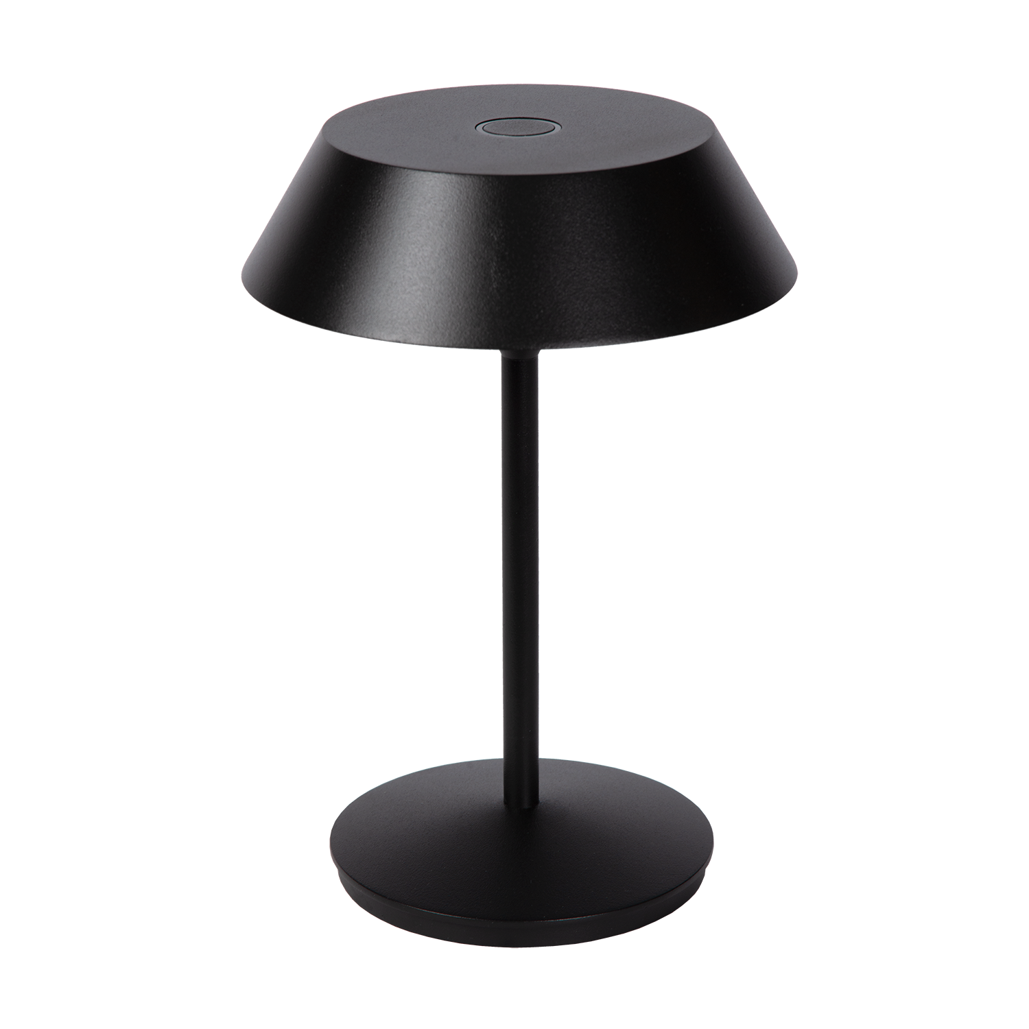 Dobíjecí stolní lampa z hliníku v černém provedení