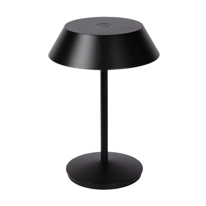 Dobíjecí stolní lampa z hliníku v černém provedení