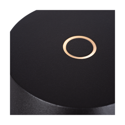 Dobíjecí stolní lampa z hliníku v černém provedení