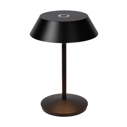 Dobíjecí stolní lampa z hliníku v černém provedení