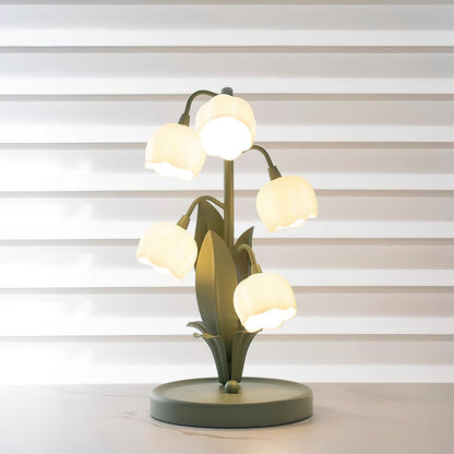 Stolní lampa Green Lily s květinovým designem