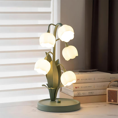 Stolní lampa Green Lily s květinovým designem