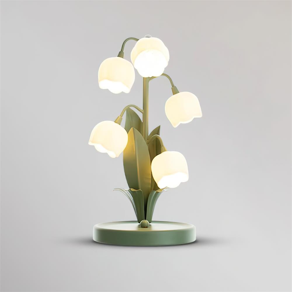 Stolní lampa Green Lily s květinovým designem