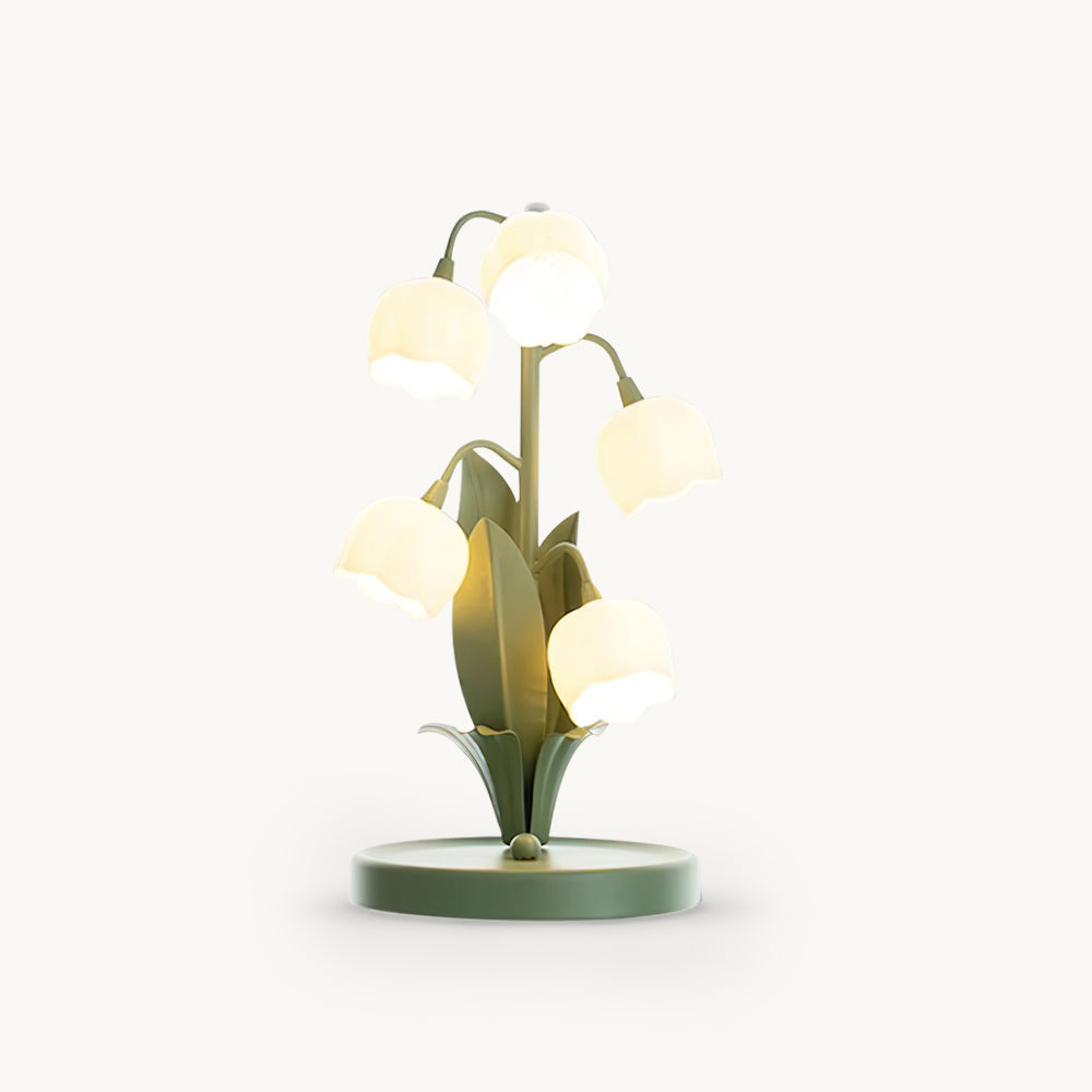 Stolní lampa Green Lily s květinovým designem