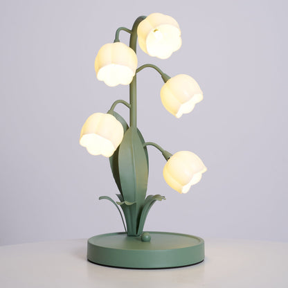 Stolní lampa Green Lily s květinovým designem