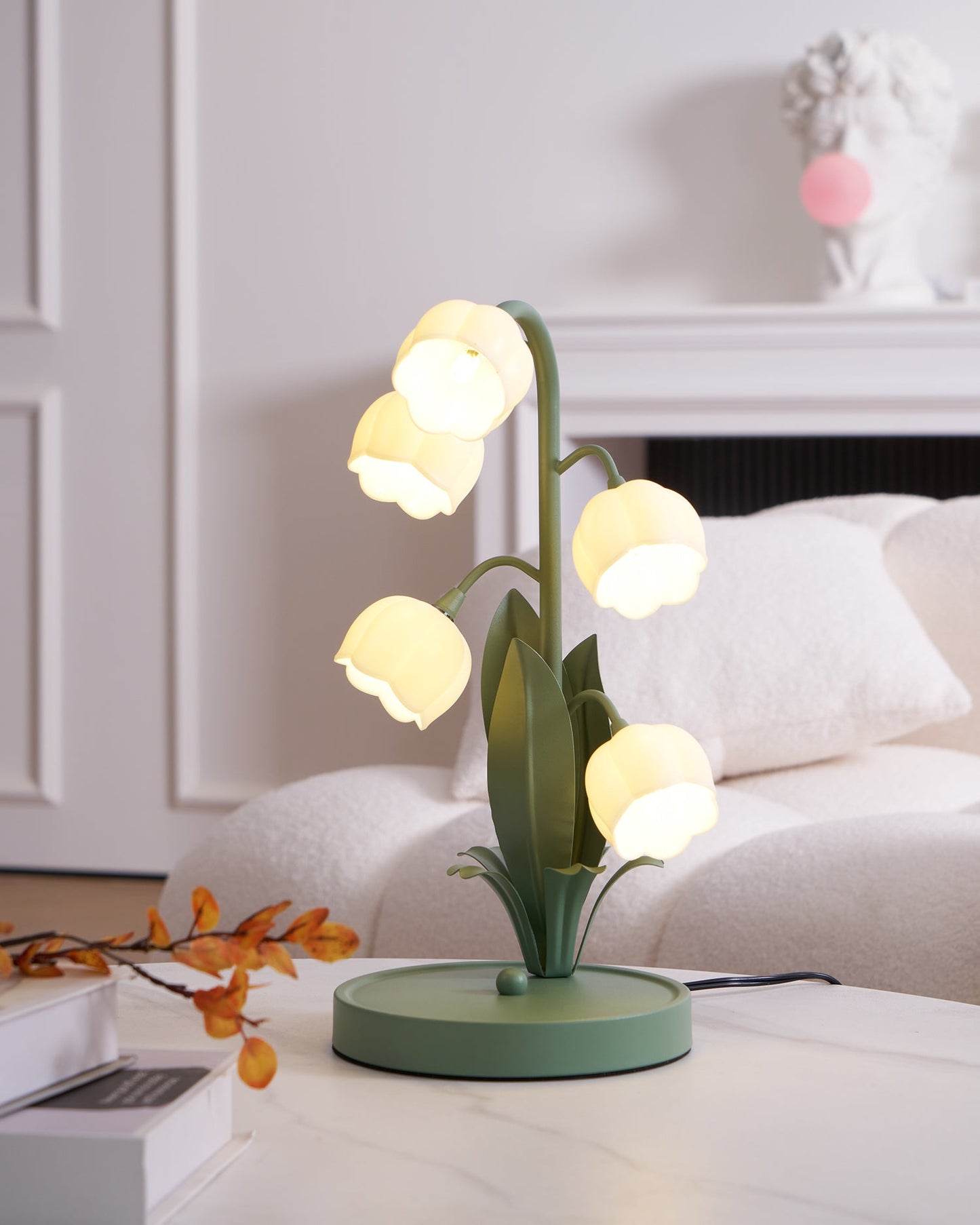 Stolní lampa Green Lily s květinovým designem