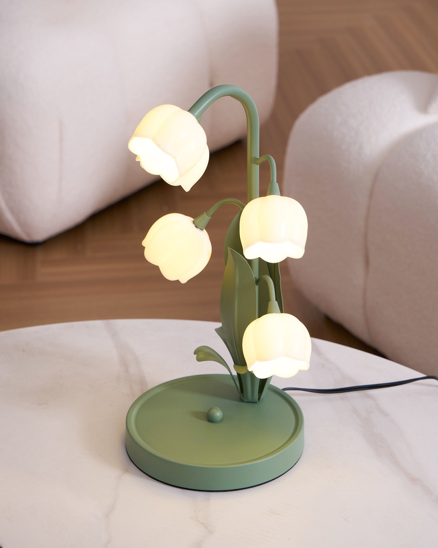 Stolní lampa Green Lily s květinovým designem