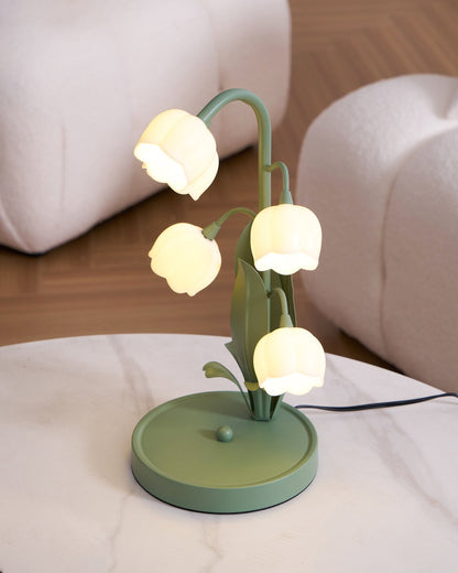 Stolní lampa Green Lily s květinovým designem