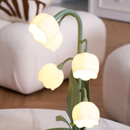 Stolní lampa Green Lily s květinovým designem