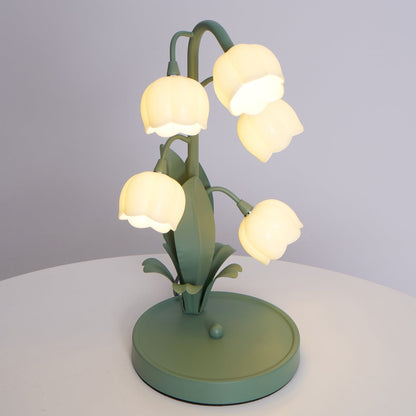 Stolní lampa Green Lily s květinovým designem