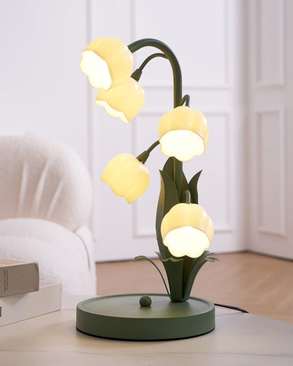 Stolní lampa Green Lily s květinovým designem