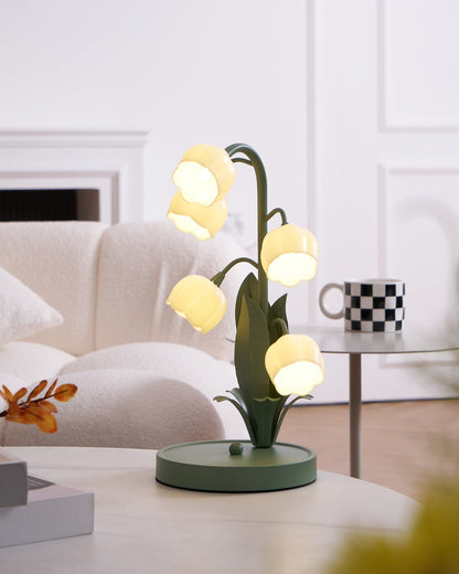 Stolní lampa Green Lily s květinovým designem