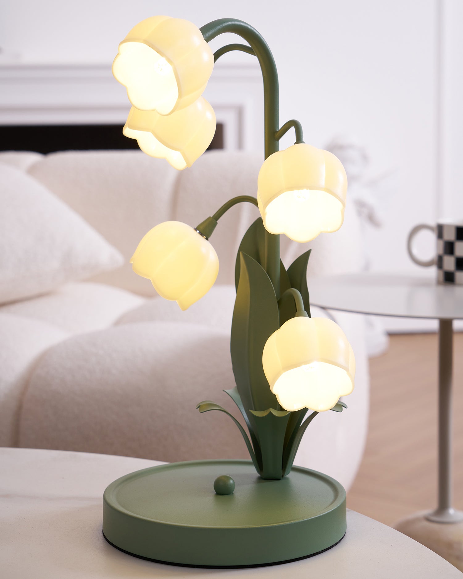 Stolní lampa Green Lily s květinovým designem