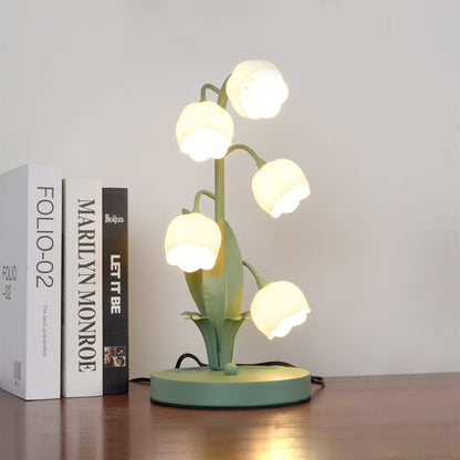 Stolní lampa Green Lily s květinovým designem