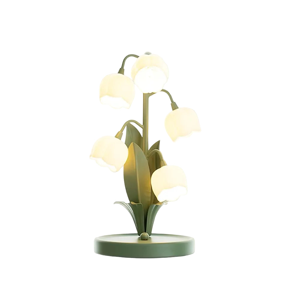 Stolní lampa Green Lily s květinovým designem