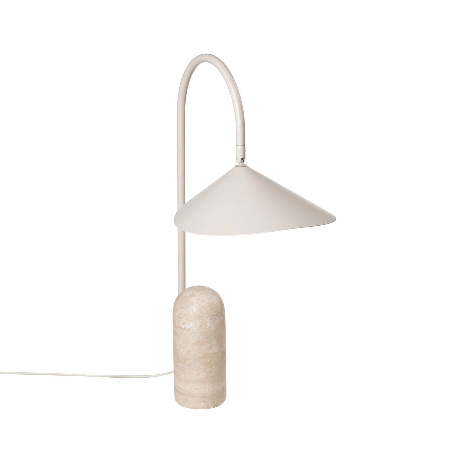 Stolní lampa s mramorovou základnou a kuželovitým stínidlem