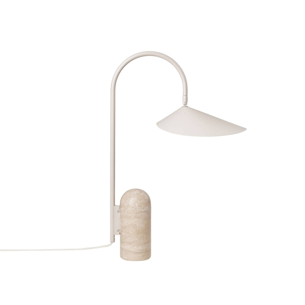 Stolní lampa s mramorovou základnou a kuželovitým stínidlem