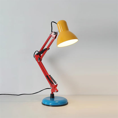 Stolní lampa s nastavitelným ramenem a tříbarevným designem