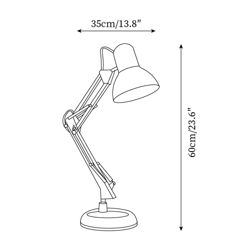 Stolní lampa s nastavitelným ramenem a tříbarevným designem