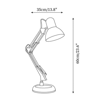 Stolní lampa s nastavitelným ramenem a tříbarevným designem