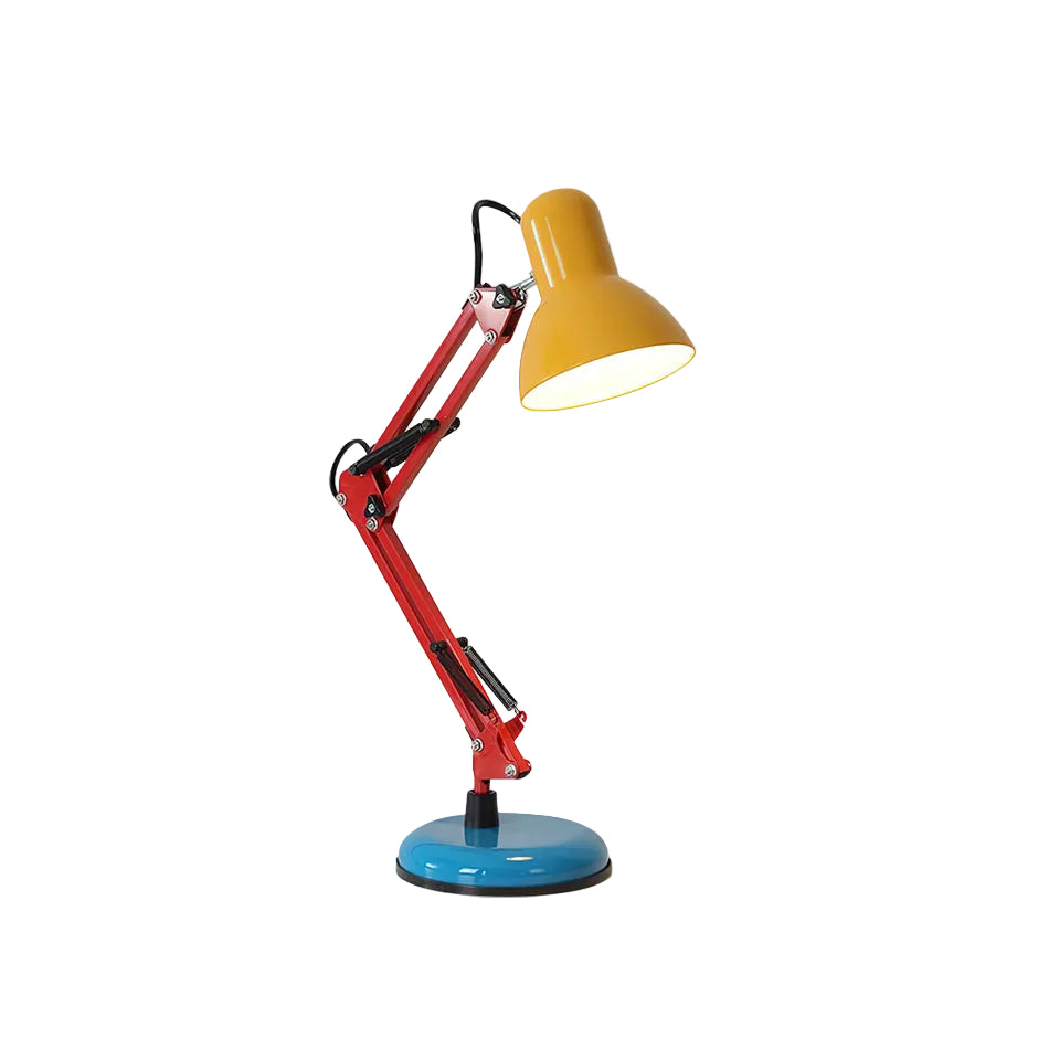 Stolní lampa s nastavitelným ramenem a tříbarevným designem
