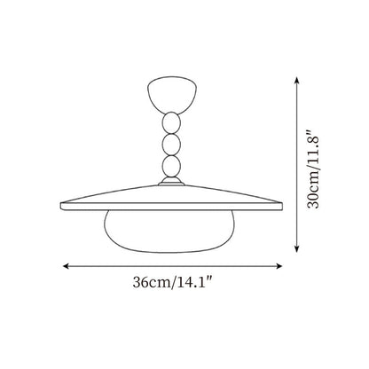 Stropní svítidlo s dřevěným stínidlem a alabastrovým difuzorem
