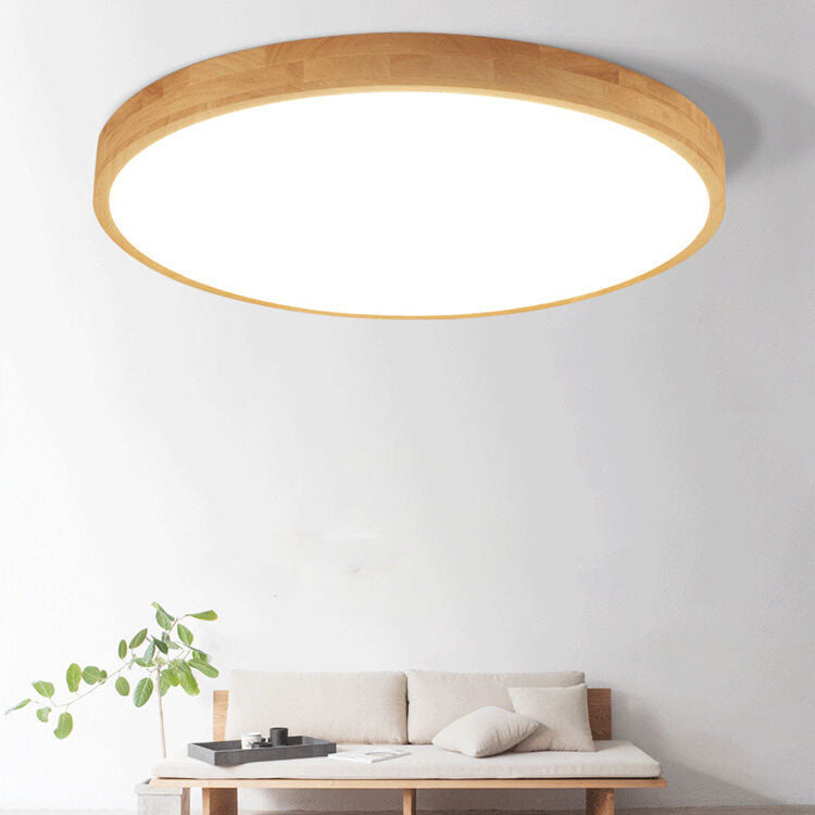 Zapuštěné stropní svítidlo s dřevěným rámem a LED
