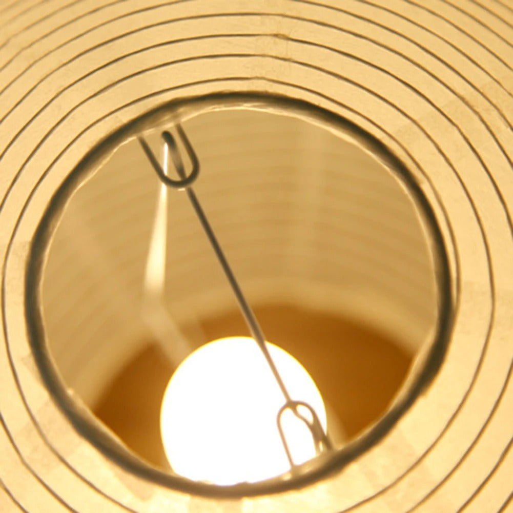 Stolní lampa s papírovou lucernou a LED světlem – japonský styl