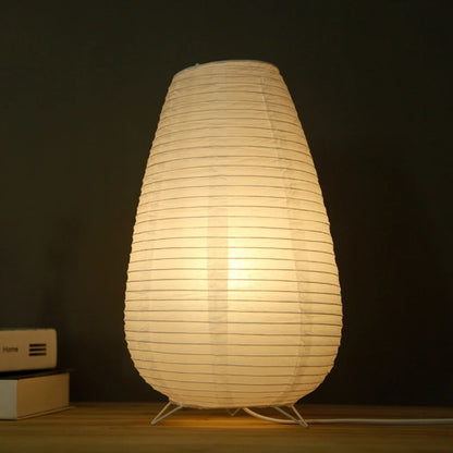 Stolní lampa s papírovou lucernou a LED světlem – japonský styl