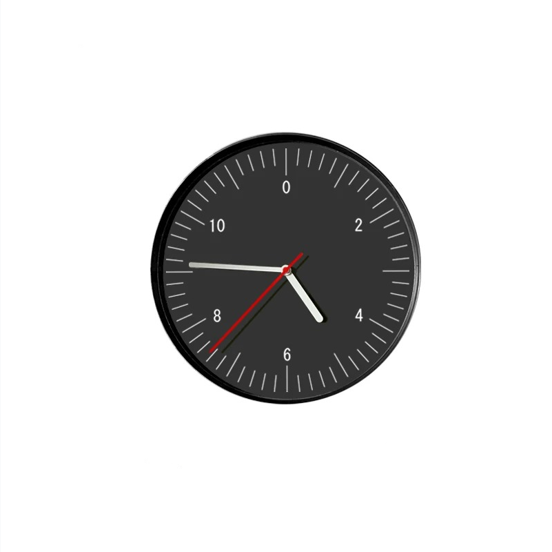 Kulaté minimalistické nástěnné hodiny s barevným pop akcentem, analogový design