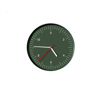Kulaté minimalistické nástěnné hodiny s barevným pop akcentem, analogový design