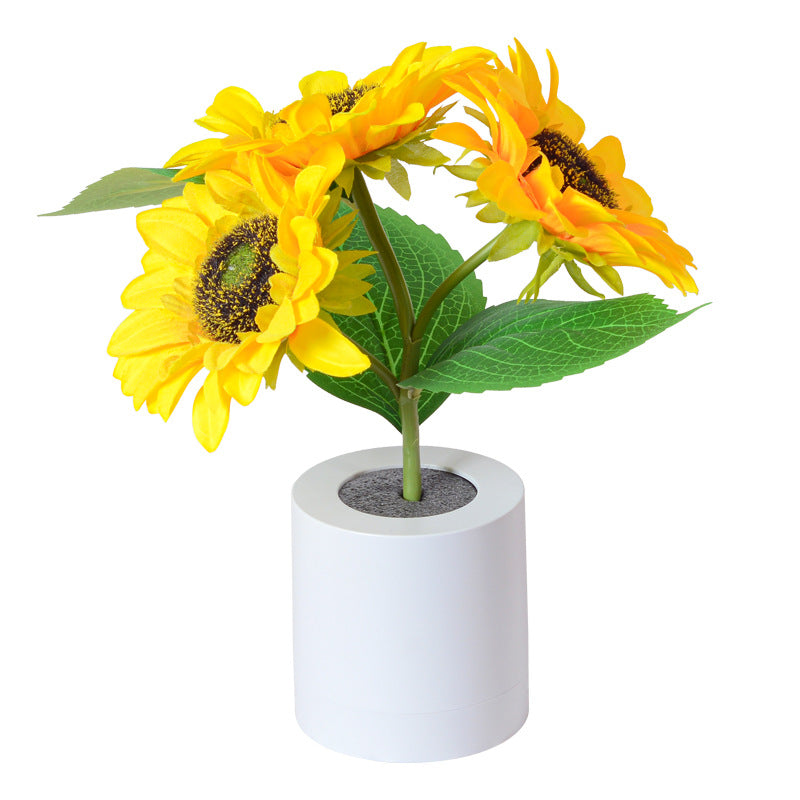 Přenosná stolní lampa ve tvaru slunečnice s USB dobíjecím kabelem