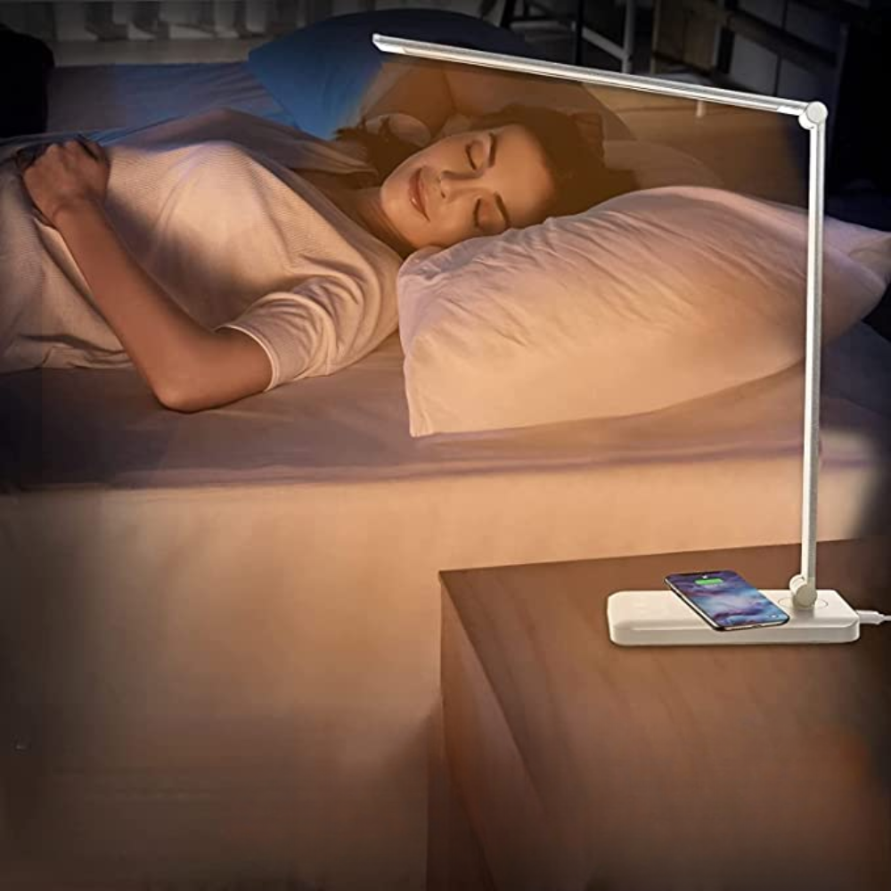 Nastavitelná LED stolní lampa s USB nabíjením – elegantní dotykové světlo