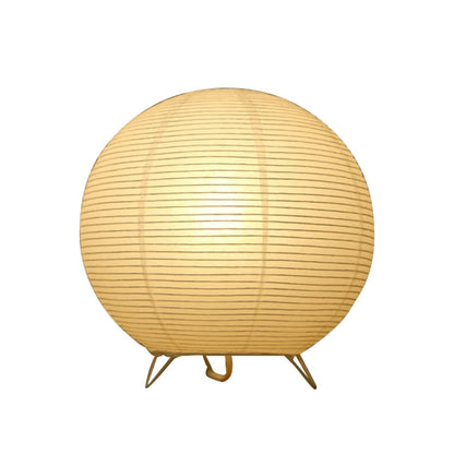 Stolní lampa s papírovou lucernou a LED světlem – japonský styl
