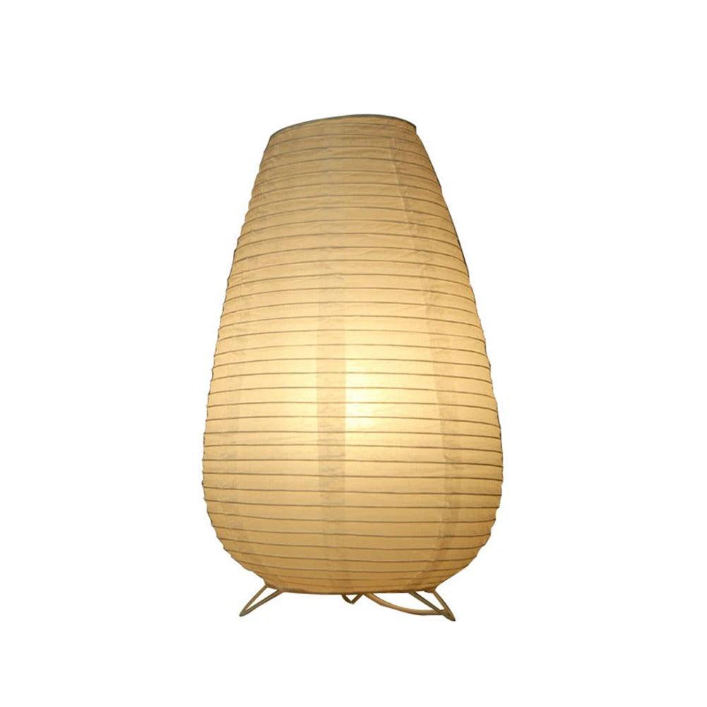 Stolní lampa s papírovou lucernou a LED světlem – japonský styl