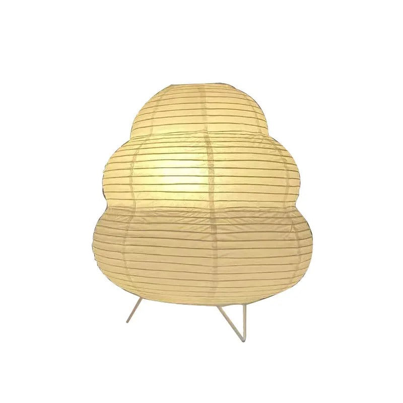Stolní lampa s papírovou lucernou a LED světlem – japonský styl