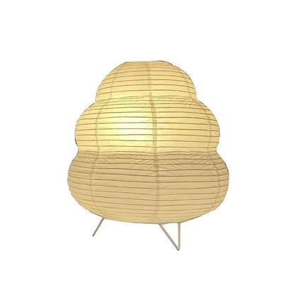 Stolní lampa s papírovou lucernou a LED světlem – japonský styl